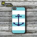 Iphone 5 Case, Aqua Nautical Iphone Case Hard..