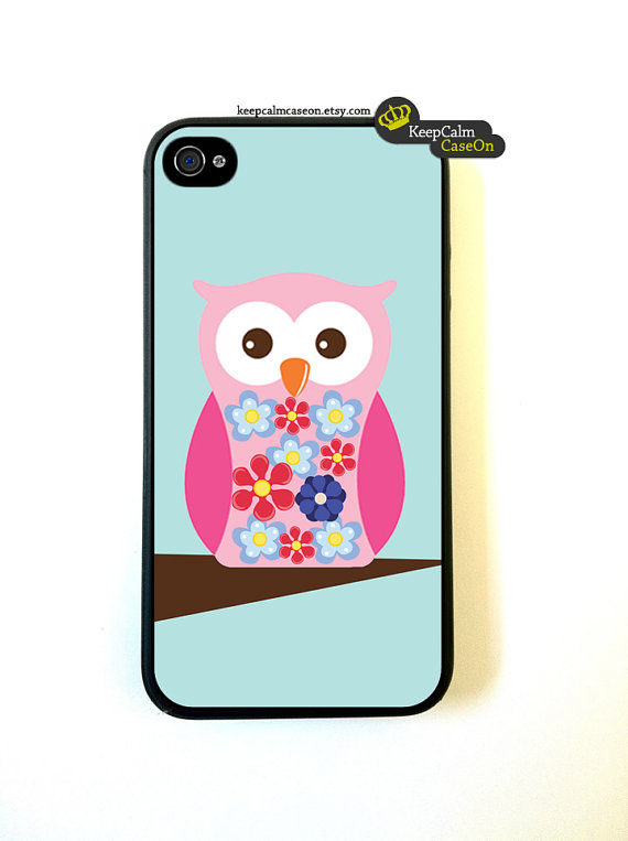 Cute Pink Owl Iphone 4 Case, Iphone 4s Case, Iphone 4 Hard Case