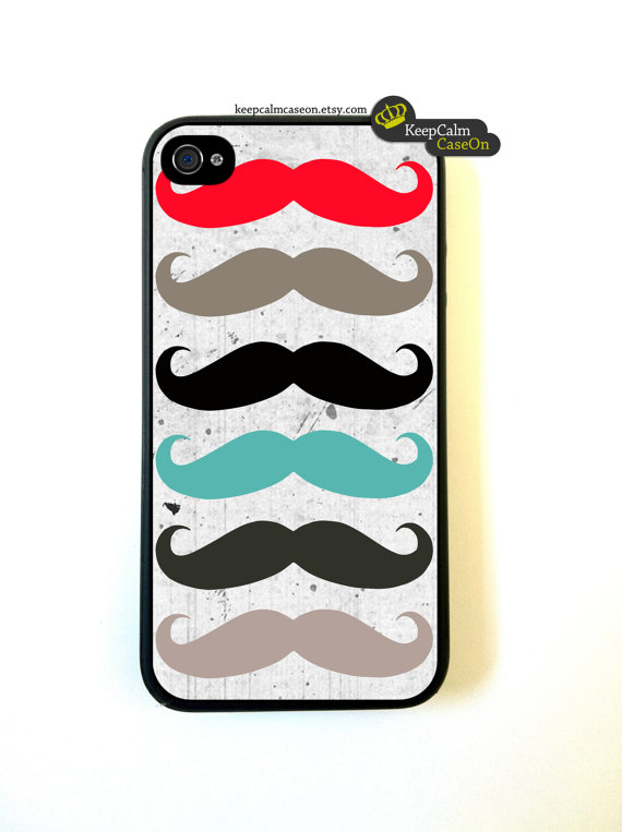 Iphone 4 Case Grunge Mustaches Iphone 4 Case