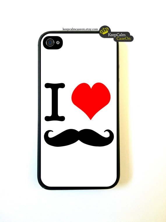 Iphone 4 Case I Love Mustache Iphone 4 Case