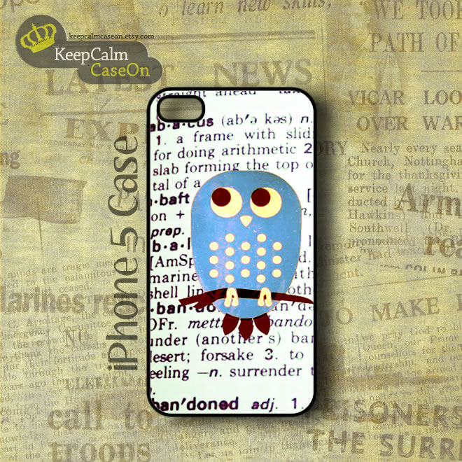 Iphone 5 Case, Cute Blue Owl Iphone Case Hard Fitted Iphone 5 Case, Iphone 5 Hard Case